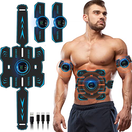 EGEYI Abdominales Electroestimulacion,Electroestimulador Muscular Abdominales, EMS Estimulación, Cinturón Muscular Abdominal, Estimulación Muscular para Fortalecer y regenerar los músculos Abdominals