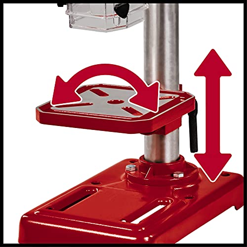 Einhell Taladradora de columna TC-BD 500 (500 W, hasta 2410 rpm, 9 niveles, profundidad máx. 50 mm, tope de profundidad ajustable, mesa de taladrado basculante/giratoria y regulable en altura)