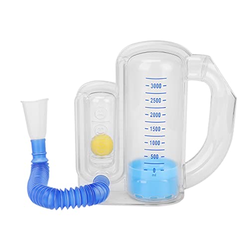 Ejercitador de Respiración, Ejercitador de Respiración de Espirometría de 3000 Ml Ejercitador de Herramienta de Entrenamiento de Capacidad Vital de Respiración de Pulmón