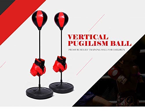 Ejoyous Punchingball Boxen Set niños Standboxsack Punching Ball Regulables de Altura niños Punching Boxen Ball Bags Bolsillos Ejercicio Guantes Standboxball para niños jóvenes