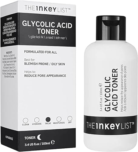 El 10% Glycolic Acid Toner de The INKEY List ayuda a reducir la aparición de poros, 100 ml