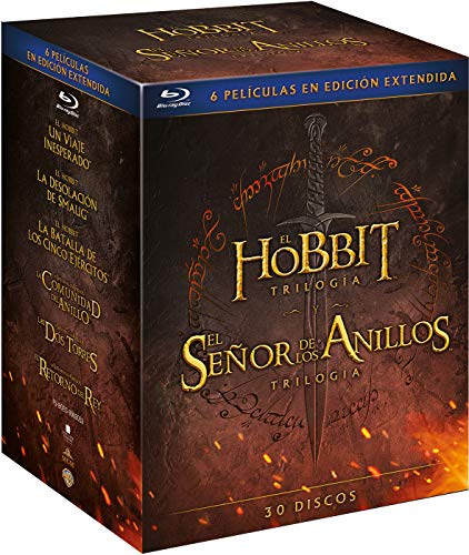 El Hobbit Trilogía - El Señor de los Anillos Trilogía [30 discos] [Blu-ray]