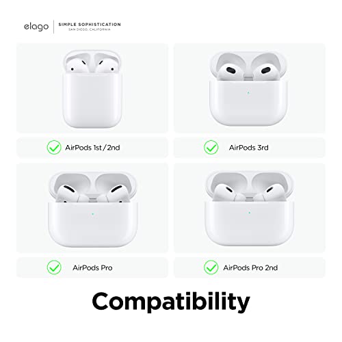 elago Ear Hooks Gancho de Oreja Compatible con AirPods Pro 2, 1, Compatible con AirPods 3, 2, 1 [US Patente Registrado] (Blanco)