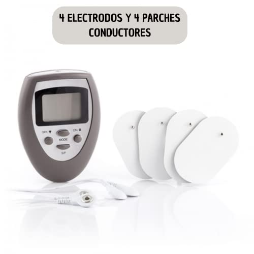 Electroestimulador Muscular para Fisioterapia en Casa Alivia el Dolor Abdominal y de Espalda | Aparato TENS Masajeador tipo Compex con Electrodos EMS