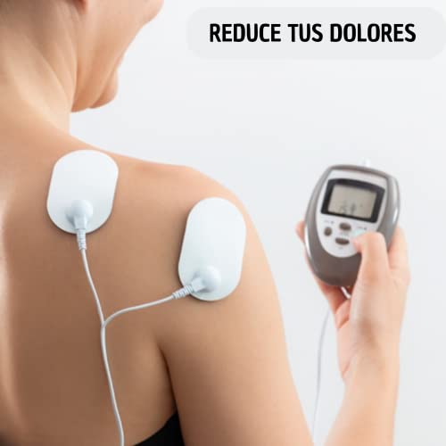 Electroestimulador Muscular para Fisioterapia en Casa Alivia el Dolor Abdominal y de Espalda | Aparato TENS Masajeador tipo Compex con Electrodos EMS