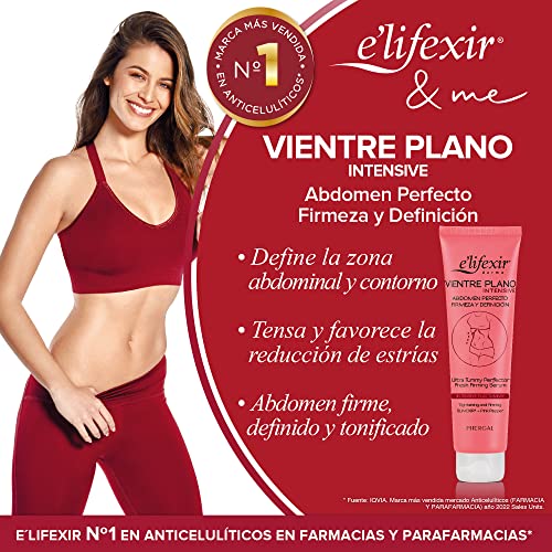 Elifexir - Sérum Vientre Plano Intensive - Define, Drena y Tonifica el Abdomen - Crema Reafirmante Con SLIMEXIR, PINK PEPPER y Cafeína - Para Hombres y Mujeres - 150ml