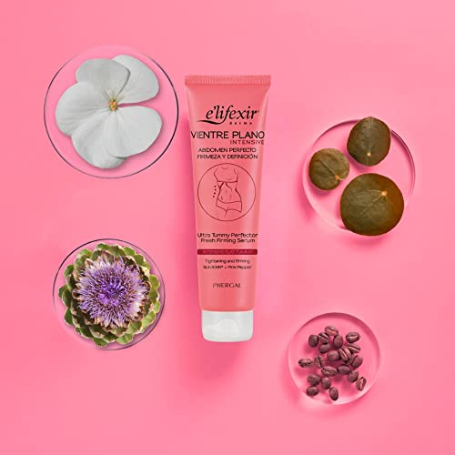 Elifexir - Sérum Vientre Plano Intensive - Define, Drena y Tonifica el Abdomen - Crema Reafirmante Con SLIMEXIR, PINK PEPPER y Cafeína - Para Hombres y Mujeres - 150ml