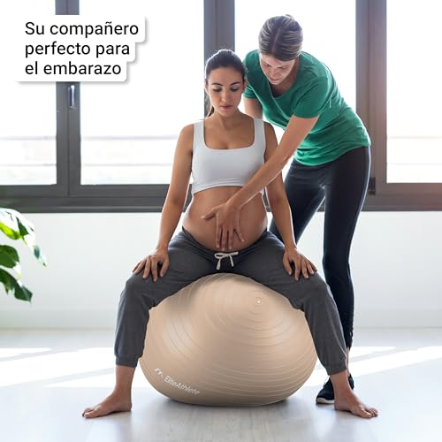 EliteAthlete Pelota de Pilates - Fitball 55 cm 65 cm 75 cm 85 cm - Pelota Embarazo - Bola Yoga Fitness - Balon de Gimnasia Ejercicios - Fit Ball Incl. Bomba de Aire