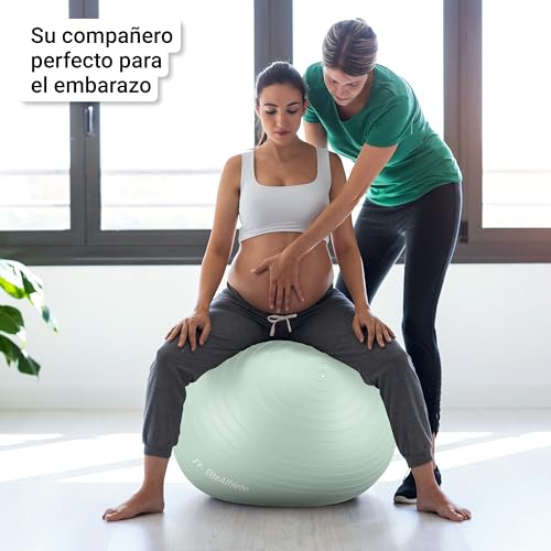 EliteAthlete Pelota de Pilates - Fitball 55 cm 65 cm 75 cm 85 cm - Pelota Embarazo - Bola Yoga Fitness - Balon de Gimnasia Ejercicios - Fit Ball Incl. Bomba de Aire