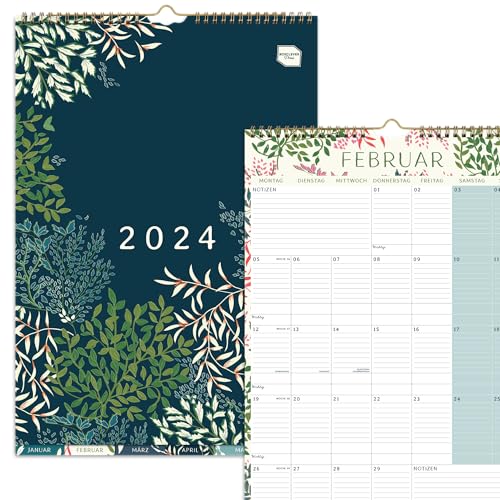 (en alemán) Planificador Mensual A3 Perfect Year de Boxclever Press. Estupendo Calendario Enero-Diciembre’24. Amplio Calendario 2024 con Pestañas Mensuales. Calendario Pared con Bolsillo y Pegatinas