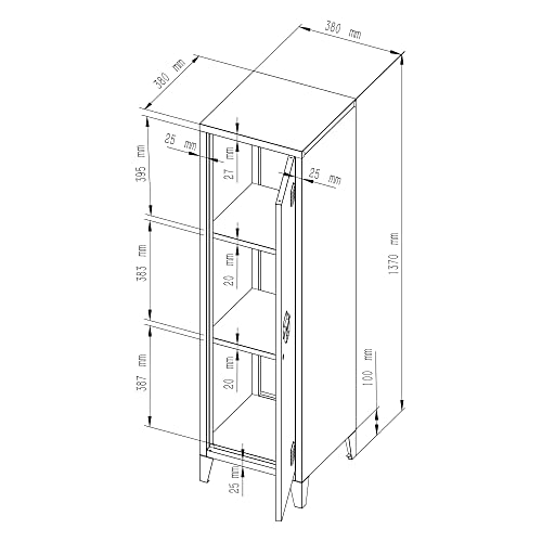 [en.casa] Casillero Metálico con 2 Llaves Guardarropa Armario de Taquilla con 3 Compartimientos Cerradura Magnética 137 x 38 x 38 cm Acero Blanco