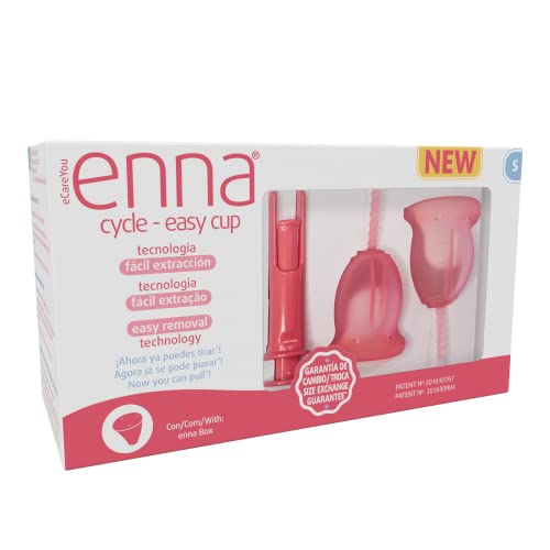 enna cycle EASY CUP Talla S - 2 Copas Menstruales + Aplicador + Caja Esterilizadora y de transporte