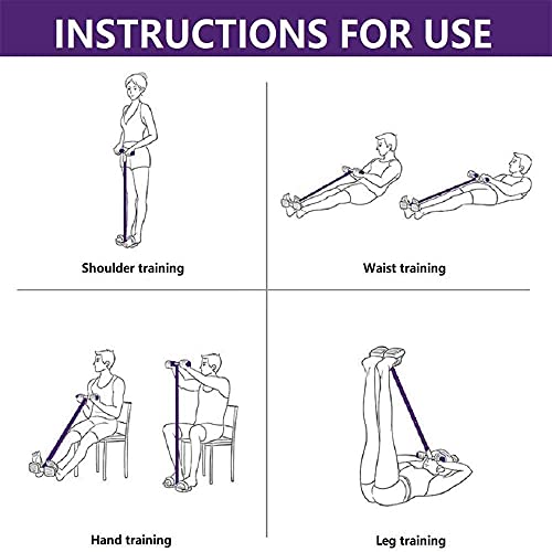 Entrenador Abdominal, Equipo de Entrenamiento de Abdominales, expansor de Cuerpo Completo para el hogar, 6 Tubos, Cuerda elástica de tracción multifunción