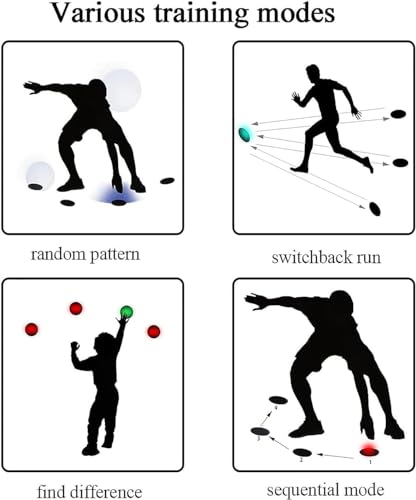 Entrenamiento con luz de reacción para entrenamiento de velocidad y agilidad, entrenador de luces deportivas, entrenamiento de reflejos es excelente para entrenamiento de fisioterapia física y entrena