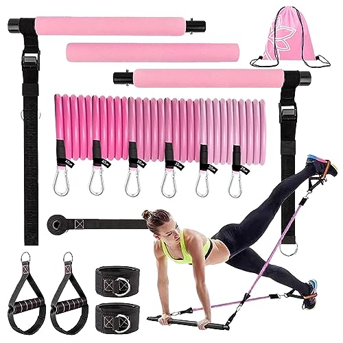 Equipo De Pilates, Juego De Barra De Pilates Con 6 Bandas Elásticas De Resistencia Ajustables, Barra De Escultura De Pilates Multifuncional Con Entrenamiento, Barra De Escultura De Pilates Para Entren