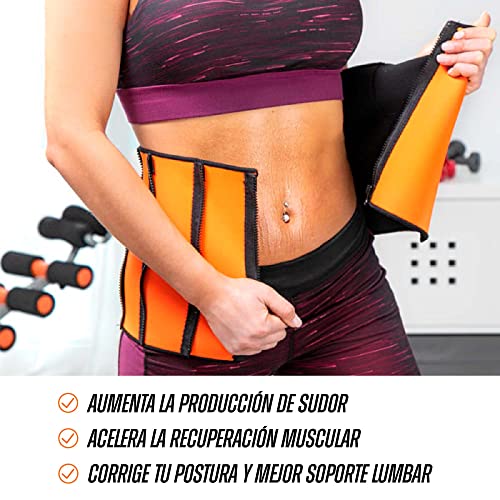 EREVANA Faja Reductora Adelgazante Mujer y Hombre, Cinturón Lumbar Neopreno, Faja Quema Grasa Abdominal y Lumbar Efecto Sauna, Faja Deportiva Gimnasio Fitness, Faja Reductora Postparto - Fit Power