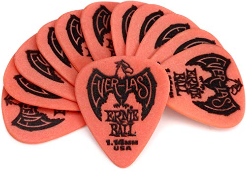 Ernie Ball Everlast - Púas para guitarra, 1,14 mm, 12 unidades, color rojo