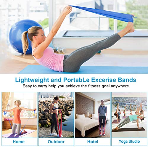 ERUW Bandas Elasticas Fitness Set de 3 Resistencias Látex Banda de Ejercicios Yoga Pilates Bands para Fisioterapia Rehabilitación, Crossfit, Mujer y Hombre en el Hogar Entrenamiento de Fuerza