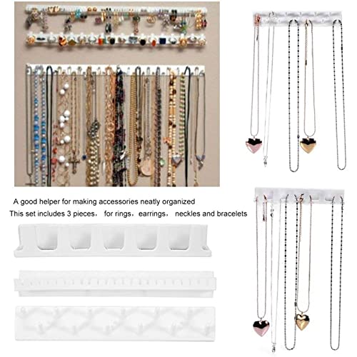 Estante de almacenamiento de joyería adhesiva organizador de joyería adhesiva colchoneta de soporte para el collar de pendientes anillos de pared sungires montado en la pared Organizador de joyas