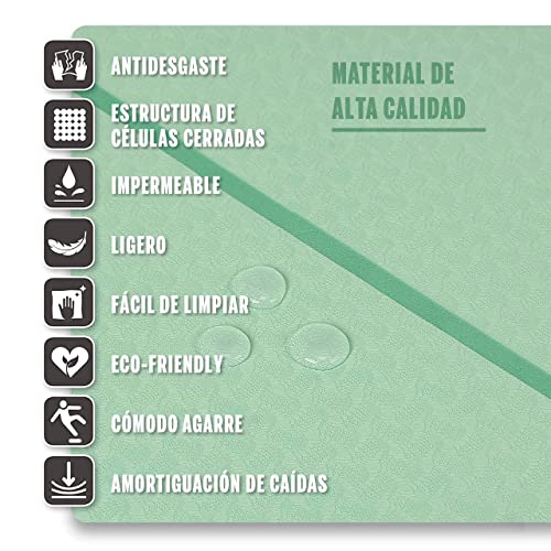 Esterilla Antideslizante para Pilates, Fitness - Deporte en Casa - Alfombra Plegable - Colchoneta Gimnasia - Incluye Bolsa - Mat Yoga - Rosa