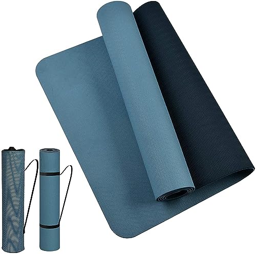 Esterilla De Yoga TPE Ecologica, M MU, Esterillia Deporte De Entrenamiento Antideslizante De Doble Cara De Alta Densidad, Tamaño Impermeable De 183 * 61 * 0,6CM Con Bolsa De Almacenamiento, Gimnasio