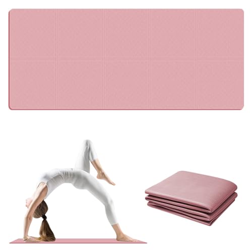 Esterilla Yoga, Colchonetas de Yoga, Esterilla Deporte, Colchoneta Gimnasia, Yoga Mat, Esterilla Fitness, Esterilla Yoga Antideslizante, 183 * 61cm*4mm, Para Pilates y Entrenamiento (Rosa)