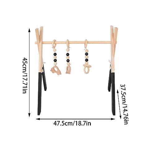 Estructura de gimnasio de madera, Juguete plegable con marco de madera para recién nacidos, Equipo de gimnasia para niños para sala de juegos, sala de guardería, centro de educación infantil, Moukkey