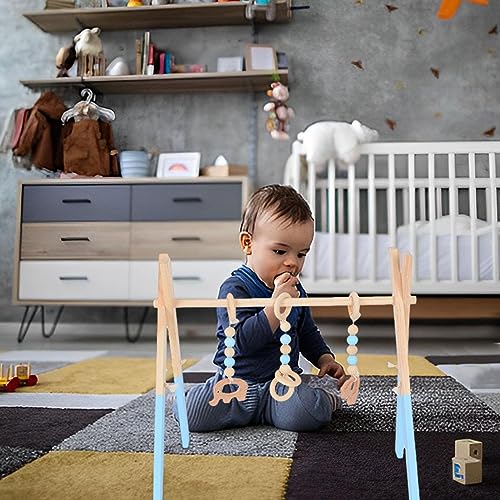 Estructura de gimnasio de madera | Marco de madera de pino ecológico,Juguetes de aprendizaje para niños pequeños para sala de estar, sala de recién nacidos, centro de educación infantil, sala Esukar