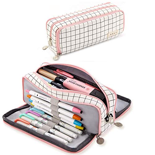 Estuche Escolar 3 Compartimentos Estuche Rotuladores Estuche Pinturas Pencil Case Estuche Escolar Grande Estuche Lapices Neceser Maquillaje Cartucheras Escolares para Niñas Niños Adultos