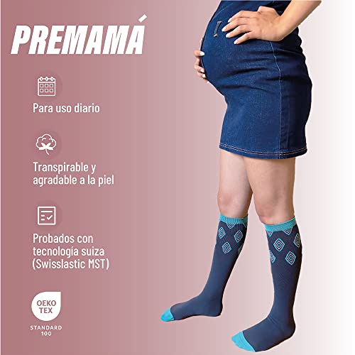 Eureka Compresion Medias y Calcetines de compresión mujer y hombre de algodón diseñado en España con modelos originales mejoran la circulación y previenen várices (talla 36-41 EU, Pack 3 calcetines)