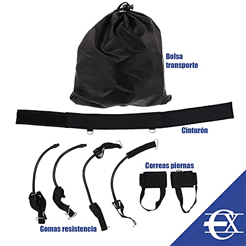 EUROXANTY Bandas elásticas para el Entrenamiento de las Piernas | Cinturón y Gomas de Resistencia para Ejercicios de Glúteos | Kit de Entrenamiento de Salto vertical