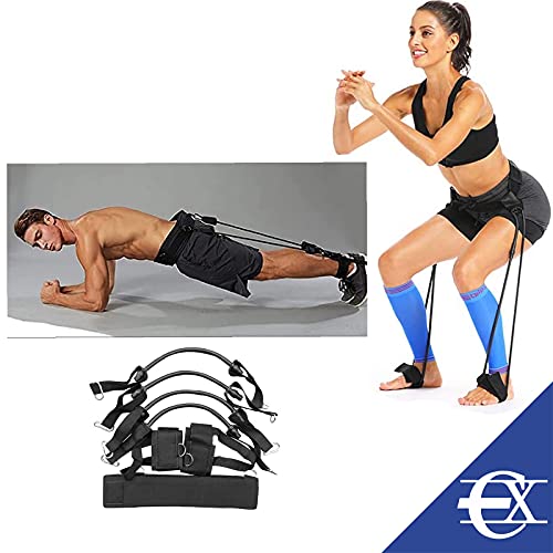 EUROXANTY Bandas elásticas para el Entrenamiento de las Piernas | Cinturón y Gomas de Resistencia para Ejercicios de Glúteos | Kit de Entrenamiento de Salto vertical