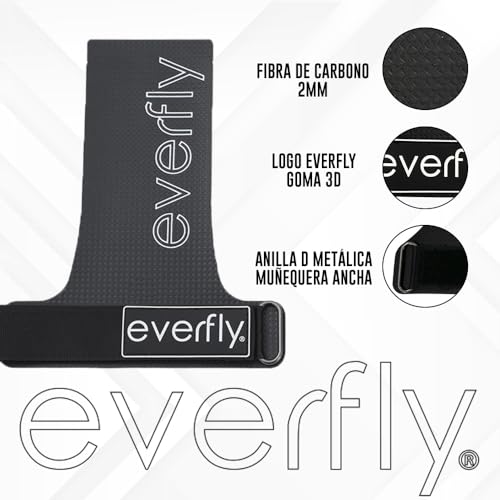 Everfly Calleras para Crossfit - Grips Sin Agujeros Fibra de Carbono – Guantes Gimnasio Hombre Mujer Protección de Manos - Diseño Ergonómico - Guantes Gym Pesas Fitness Halterofilia (E+)