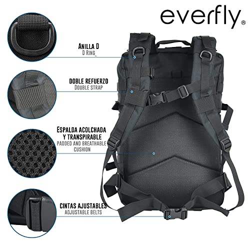 Everfly Mochila Tactica Militar 45L - Oxford 800D (Negro)