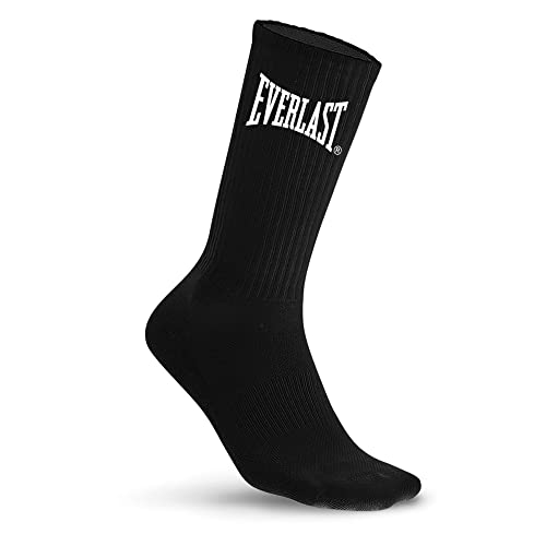 Everlast Calcetines Altos Deportivos 10 Pares, Negro/Blanco, 43-46 Unisex Adulto