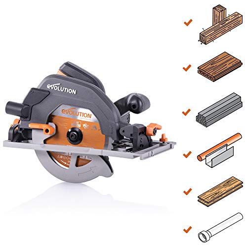 EVOLUTION POWER TOOLS R185CCSX Sierra Circular multimaterial Compatible (Paquete de combinación 1020 mm con guía incluida), 230 V, 185 mm