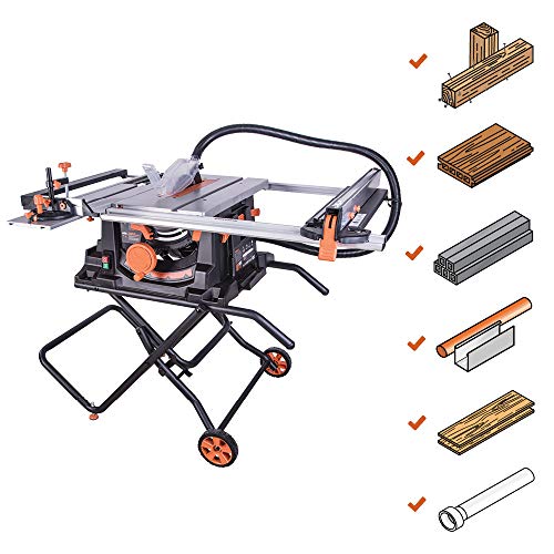 Evolution Power Tools Rage 5-S Sierra de mesa multimaterial, Corta acero dulce, aluminio, plástico, madera con clavos incrustados, 230 V