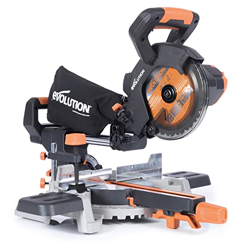 Evolution Sierra ingletadora de Evolution Power Tools con corte multimaterial, Incluye hoja TCT de 185 mm.