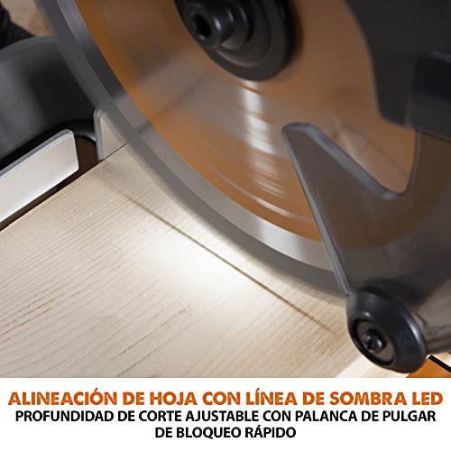 Evolution Sierra ingletadora de Evolution Power Tools con corte multimaterial, Incluye hoja TCT de 185 mm.