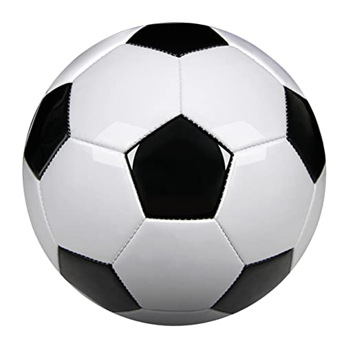 Exogio TamañO 5 Balones de FúTbol Entrenamiento Profesional Cuero de PU Balones de FúTbol de FúTbol Blanco y Negro Pelotas de FúTbol de Equipo de PorteríA Atch Balones de Entrenamiento