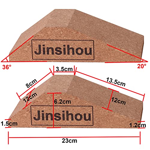 Extensión de pantorrillas en juego de 2 unidades, antideslizante, corcho, cuña de rodilla, reposapiés para estirar los músculos y la fascia, cuña de movilización para sentadillas y peso muerto