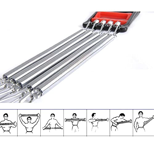 Extensor de 5 muelles de acero para entrenamiento muscular, gimnasio, para musculos, pectorales, biceps, tríceps, K1015