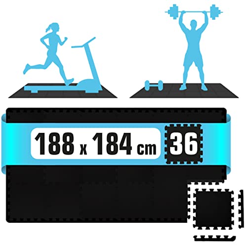 eyepower 36x Alfombra de Gimnasio - 30x30 Esterilla para Gym en Casa - Suelo Fitness Puzzle EVA