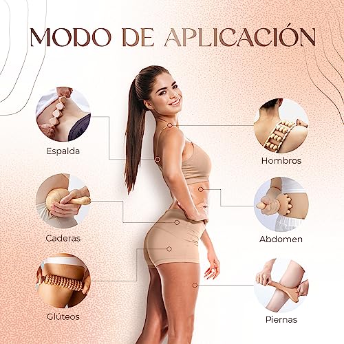 Ezero Maderoterapia Kit Maderoterapia Corporal 6 Piezas - Masajeador Anticelulitico, Rodillo Masaje Muscular, Ventosa Celulitis, Masajeador Celulitis Piernas Y Gluteos, Maderoterapia Celulitis