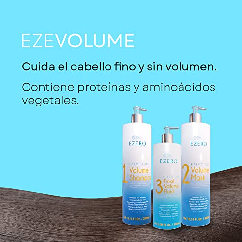 Ezero Tratamiento Voluminizador Cabello Para Cabello Fino Y Sin Volumen Pelo Con Champu Volumen, Mascarilla Volumen Pelo Y Spray Volumen Cabello - Hair Volume - Producto Profesional Peluqueria -vegano