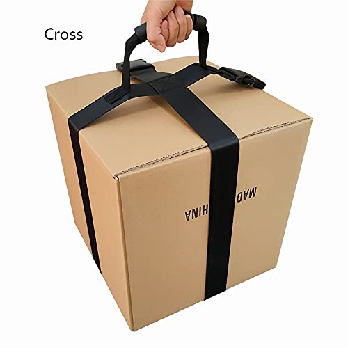 Faderr Cinturón de levantamiento de movimiento, cinturones universales para transportar objetos pesados, resistente con asa para cajas, muebles, sacos de arena, colchones (tamaño: estilo cruzado)