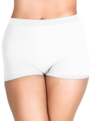 FAIRY BOUTIQUE Pantalones cortos de gimnasio para mujer, cómodos, con cintura elástica, sexy, de neón, blanco, 36-38