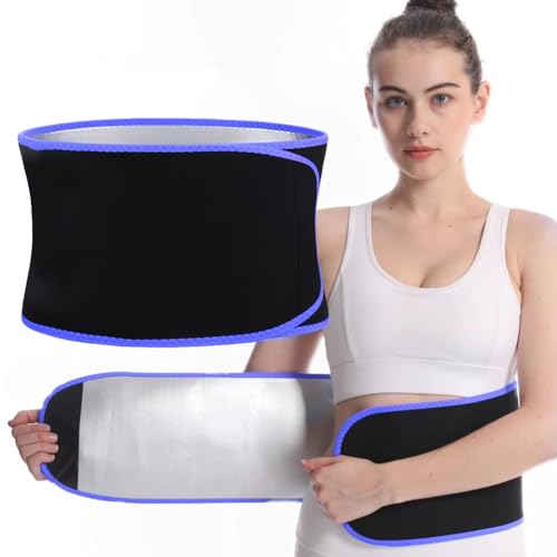 Faja Reductora Mujer y Hombre Fajas Reductoras Abdomen Efecto Sauna Faja Adelgazante Faja Reductora de Neopreno Cinturón Lumbar Abdominal Faja Reductora Adelgazante para Sudar y Hacer Deporte,Azul