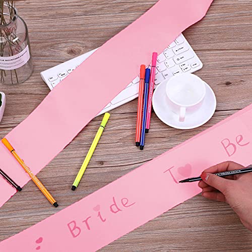 Fajín de Satén de Color liso para Bricolaje, Banda Liso DIY para Desfiles, Despedidas de soltero, Bodas, Cumpleaños y Graduación, 6PCS (Rosa)