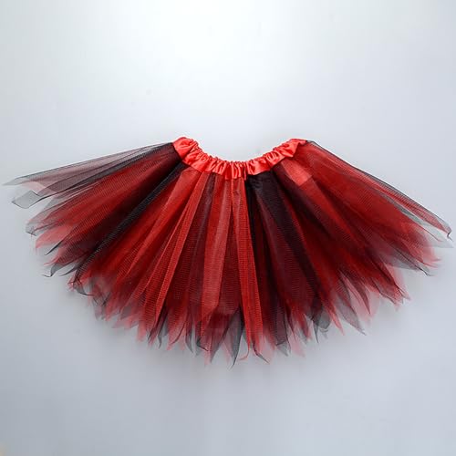 Falda de tul para niña, color negro, falda de tul larga, tutú, vestido de ballet, falda de tul, accesorio para fiestas, ballet, ropa de ballet, carnaval, falda de tul para niños, rojo, 2- 8 Años